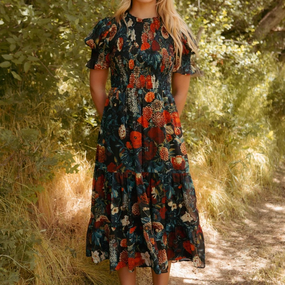 Ivy City Co Cordelia Dress in Moody Floral